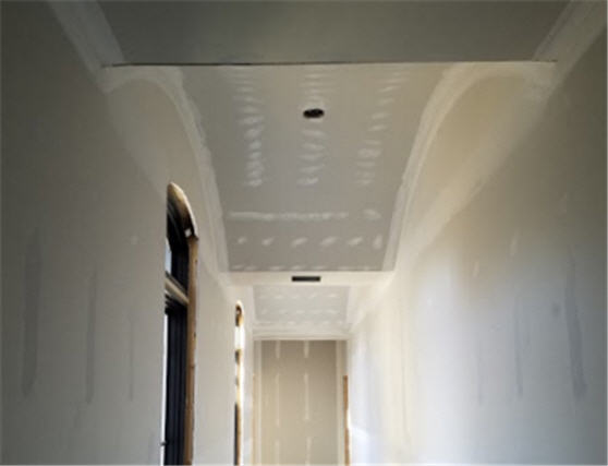 Arched drywall ceiling